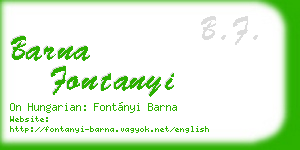 barna fontanyi business card